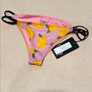 Chaser Pink Lemon Print Bikini Bottom M